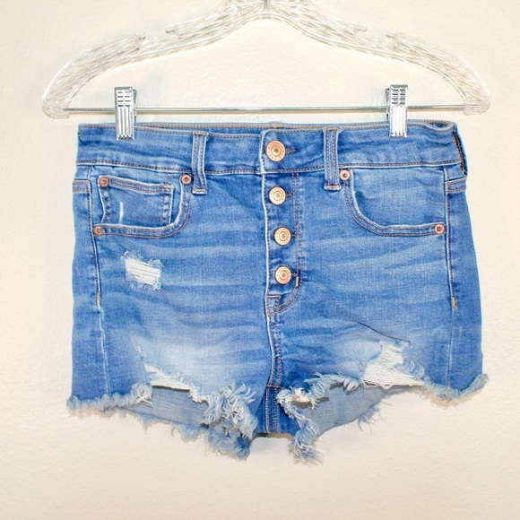 American Eagle Outfitters Pants - American eagle outfitter high waisted shortie distressed raw hem shorts - 04